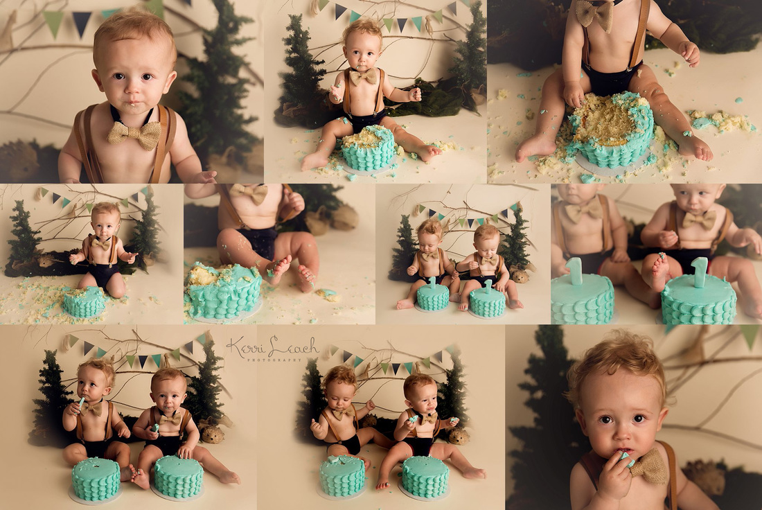 Kerri Leach Photography-Evansville IN milestone session-1 year session-Twins-smash session