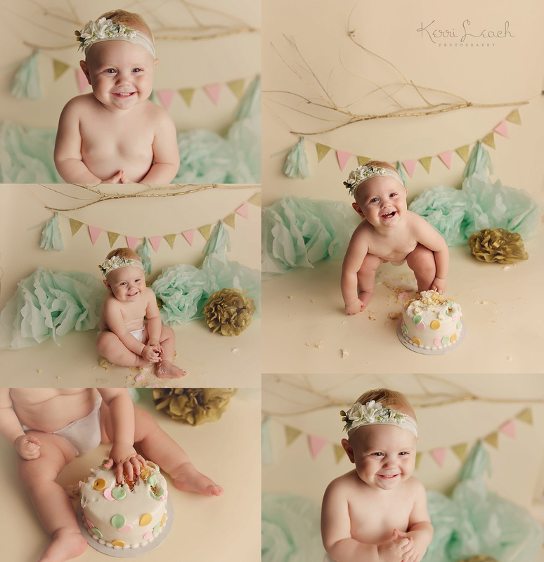 Kerri Leach Photography-Evansville IN milestone session-one year session-smash cake session-Indiana photographer