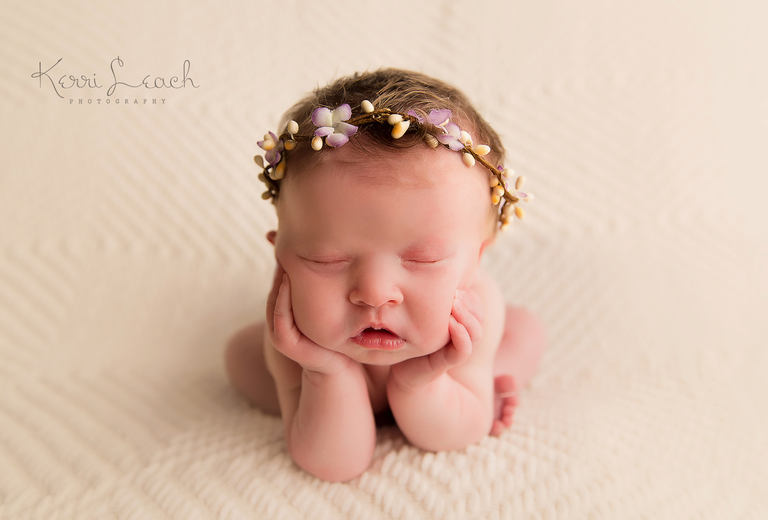 Kerri Leach Photography-Newborn photographer Evansville IN-Newborn froggy pose-Newborn photography ideas