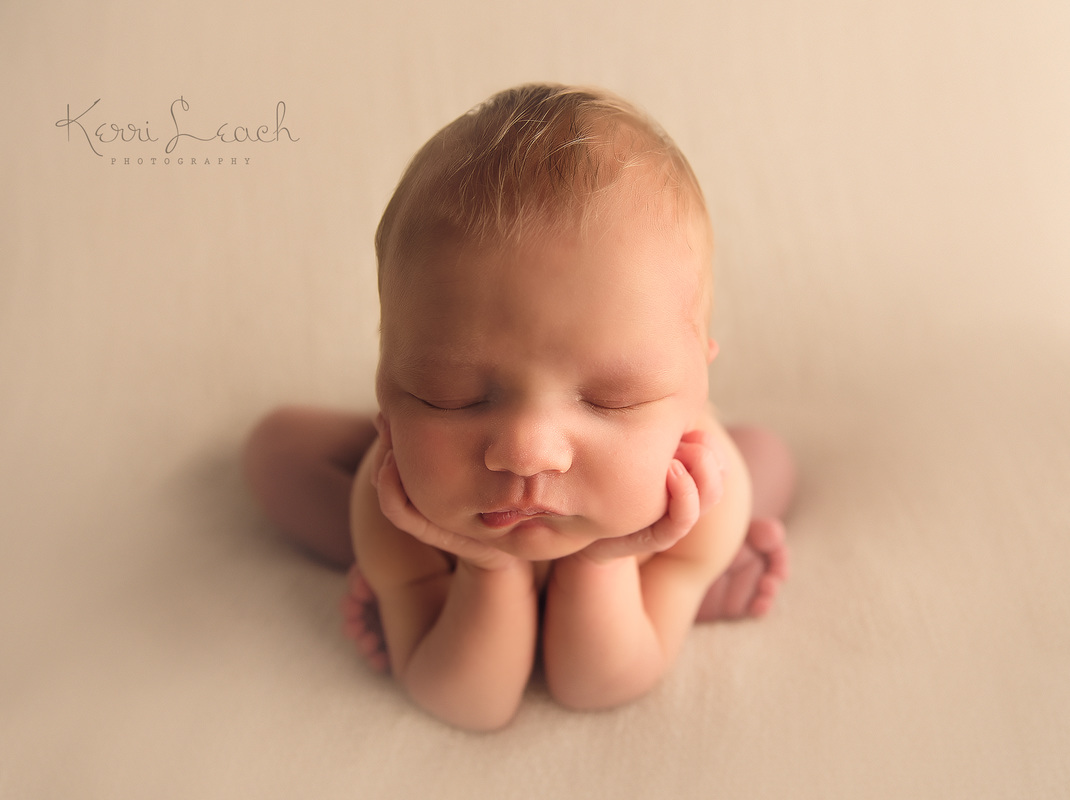 Kerri Leach Photography-Newborn session Evansville IN-newborn photographer Evansville-Froggy pose