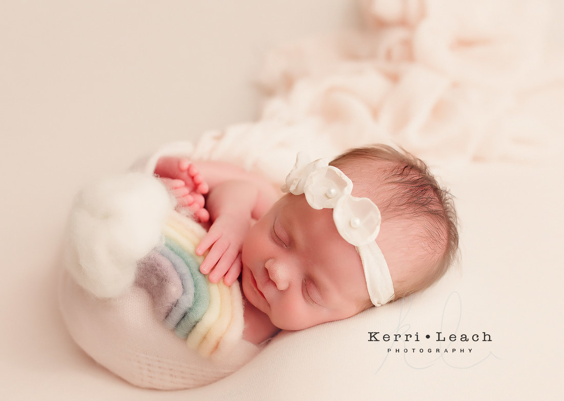 Rainbow baby | Newborn photography | Newborn bean bag poses | Kerri Leach Photography | Evansville, IN newborn photographer
